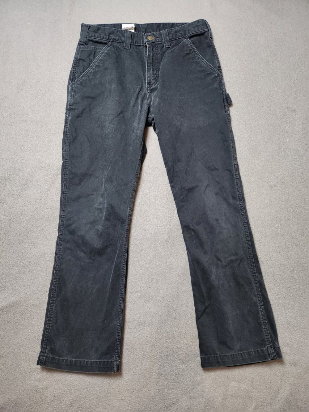 Carhartt B324 Relaxed Fit Washed Carpenter Work Pants Black
